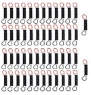 50 Pcs Aa Battery Holder Case Clips - 1 5v Black Plastic With Red Wire Leads