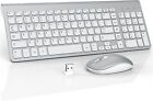 Full-size Slim Thin Wireless Keyboard And Mouse Combo  Usb 2 4ghz Compact Quiet