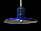 1-14  Abolite Cobalt Blue Porcelain Shallow Light Fixture Industrial  Vintage B