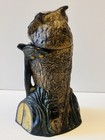 Atq Original Cast Iron Owl Turns Head Mechanical Bank J e  Stevens Co 