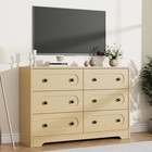 47 Inch 6 Drawer Dresser Farmhouse Wood Storage Cabinet Bedroom Chest - Natural
