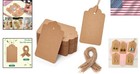 Brand New Gift Tags With Strings  Kraft Paper  Brown  Rectangular  1 7 X 2 8    