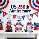 Usa Semiquincentennial Patriotic Gnome Set Of 3  Resin 4th Of July Gnome Figurin