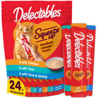 96 Count Hartz Delectables Squeeze Up Variety Interactive Lickable Wet Cat Treat