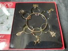 Adorable Mivino Stemware Holiday Christmas Party Gold Wine Glass Charms New