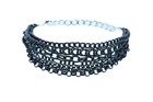 Women Black Metal Chain Boot Bracelet Anklet Shoe Wave Charm Western Casual Look
