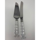 Godinger Crystal Handle Cake Server And Knife Set Wedding Party Serving Utensils