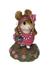 Wee Forest Folk Mouse Wff M-171 Zelda Pink Dress Purse Pearls Figurine Fun