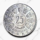 1963          Austria 25 Schilling 80  Silver Prince Eugene  Free Shipping 