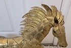 Large Artis Luciano Bustamente Brass Horse   mexican Artist    Excellent Vintage