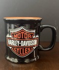 Harley-davidson Black   Orange 3d Shield Logo Coffee Mug cup