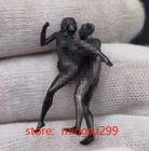 Black Solid Bronze Copper Statue Hand Carved Penis Love Man Woman Amulet