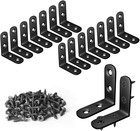 10-pack L Bracket Corner Bracesets Black Stainless Steel 90 Degree Right Angle