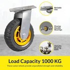 4-pack 6  Heavy Duty Swivel Plate Casters - Industrial Rubber Wheels