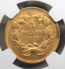 1874  3 Three Dollar Gold Indian Princess Ngc Au55  018 About Unc Ecc c  Inc 