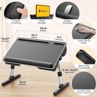 2-in-1 Lap   Bed Desk W  Soft Cushions Adjustable Height   Angle Foldable Laptop
