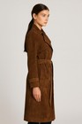 Women Real Leather Jacket Goatskin Suede Long Trench Coat S M L Xl