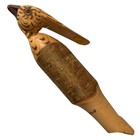 Vintage Swiss Made Bird Whistle Hand Carved Wooden Folk Art Collectible