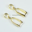 50pcs 24x7mm Large Pendant Pinch Bails Connectors Silver dull Silver gold Plated
