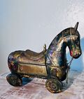 Vintage Rare  Old Era Hand Tooled Horse Box 8   
