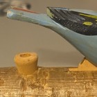 Hand Carved And Painted Vintage Lever Spring Action Bird Whistle