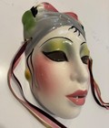 Vintage Ceramic  wall Mask Flamingo 1980s Made In Usa By About Face Clay Art 9x6