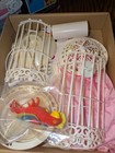 Vintage 1985 Tahiti  Barbie Doll s Pet Bird Parrot With Cage  2064 Mattel Used