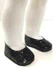 18 Inch Doll Shoes Black Glitter Sparkle Shoes Fits 18  American Girl 