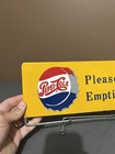 Pepsi Bottle Return Rack Topper  Painted Metal Sign Please Place Empties Here