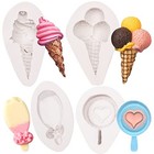 Mini Ice Cream Cone Cake Pop Fondant Mold 3 Pcs  Ice Cream Silicone Mold For