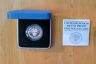 1984 United Kingdom 1 Pound  Scottish Thistle  Silver Proof Coin In Box With Coa