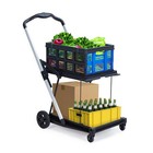          collapsible Shopping Cart Foldable Grocery Cart With Wheels Removable Storage