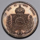 1865 Brazil Silver 2000 R  is Coin Pedro Ii Toned Au Km    466