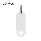 Plastic Key Tags With Split Ring Keychain Id Label Window 50x20mm  White 20pcs