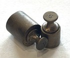 Vintage Brass Balance Scale Weights 5g   10g Metric Calibration Apothecary