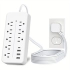 Power Strip Surge Protector 8 Ac Outlets 3 Usb Port Type C Port 4 9ft Cable New