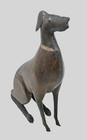 Vintage Handcrafted Wooden   Iron Dog Figurine Rustic Home Decor
