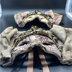 Vintage Pair Signed Studio Pottery Mask Ceramic Raku Venetian New Orleans Art
