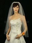 1t Ivory Bridal Fingertip Length Pencil Edge Wedding Veil