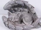 Pet Cat Memorial Sleeping Kitten Statue Angel Wings Grave Marker Keepsake