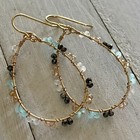 Min Favorit Multicolor Glass Beaded Teardrop Hoop   Gold Pl Artisan Earrings