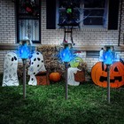12 Pack Flickering Solar Lights Flame Torch Outdoor Landscape Garden Lights Blue