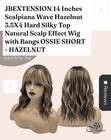 Jbextension    ossie    Hazelnut Wavy W  Bangs 14 In Hard Silky Top Scalp