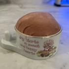 Vtg Strawberry Shortcake Porcelain Pin Cushion thread Holder Japan