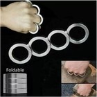 4pcs Stainless Steel Outdoor Rotatable Folding Ring Clasp Ring For Hiking Men 