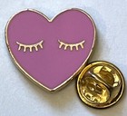 Vintage Gold Tone Heart Shaped Soft Enamel Lapel Pin