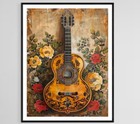 Elegant Vihuela With Decorative Patterns Art  Traditional Mexican Musical