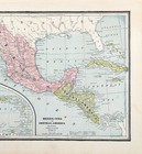1887 Mexico - Central America Map Original  West Indies - Railroads