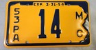 1953 Vintage Pennsylvania 2 Digit Motorcycle License Plate   Restored 