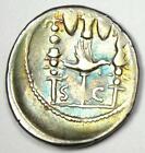 Roman Octavian Augustus Ar Denarius Silver Mars Coin 42 Bc - Vf - Early Year 